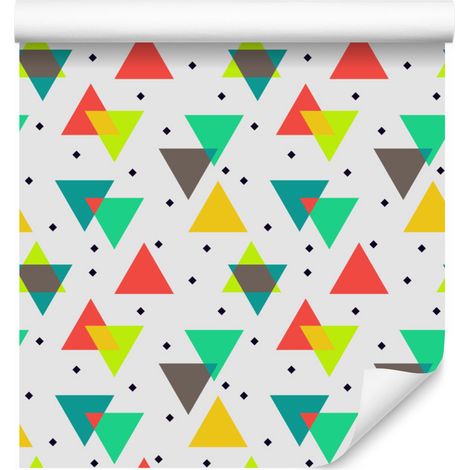 Papel pintado con estampado geométrico colorido para salón y dormitorio, 50x1000 cm. (1/5)