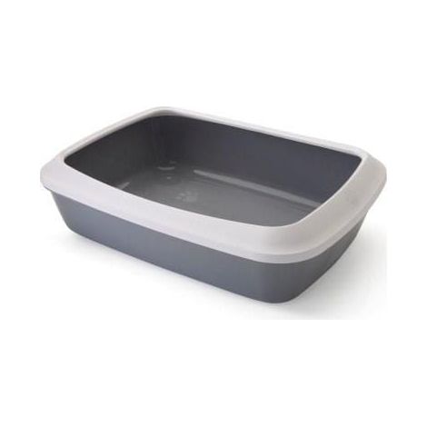 Nobby Katzentoilette Iriz mit Rand grau-weiß 50 x 36,5 x 11,5 cm Katzentoilette