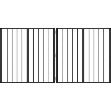 Dog Gate 2 pcs Black 80 x 80 cm Galvanised Steel vidaXL (1/5)