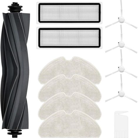 Robot vacuum cleaner accessory kit for Dreame D10s/D10s Pro, 1 main brush, 4 cleaning pads, 2 HEPA filters, 4 side brushes (11 pieces) (1/3)