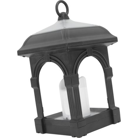 Farol solar colgante para uso exterior, lámpara de mesa solar de luz blanca cálida, farol de vela para jardín, patio, terraza, entrada de vehículos, negro (1/5)