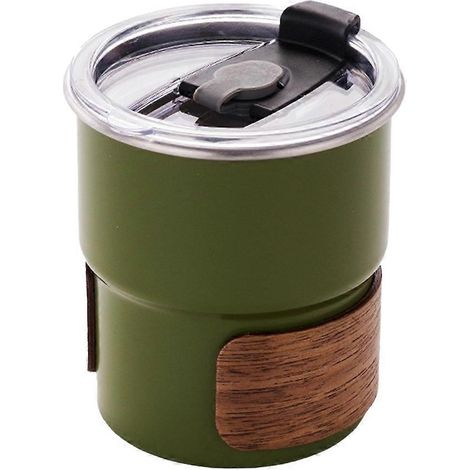 Hitzebeständiger Campingbecher aus Edelstahl 304, hitzebeständiger, tragbarer Wasserbecher, grün (1/5)