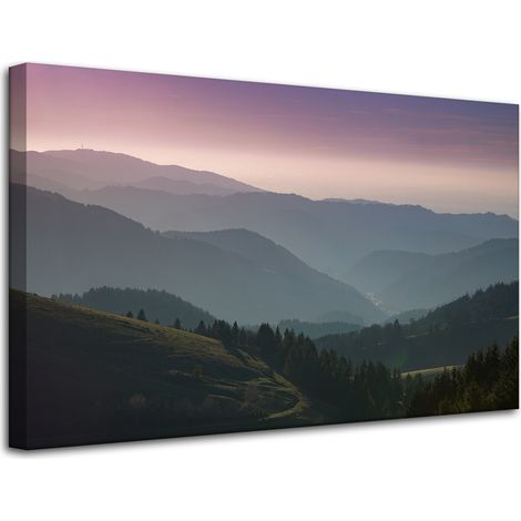 Leinwanddruck Naturstraße Bergblick 80x50