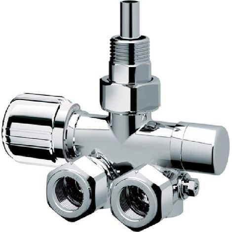 Valvola MONO-BITUBO termostatizzabile destra a squadra cromata FAR 0281 1/2"