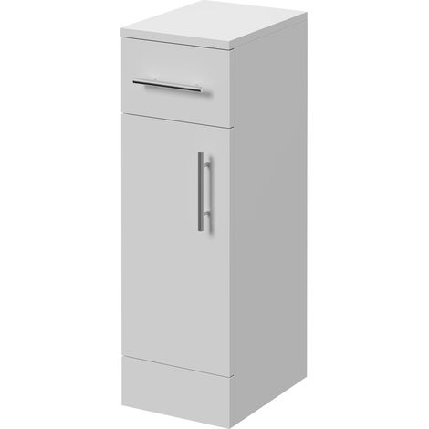 Alexander James Gloss White 250mm x 330mm Storage Unit - 250mm - Chrome 96mm Knurled Bar Handle
