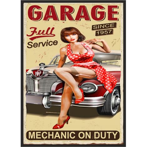 Bild Poster im Rahmen 53x73 cm Garage Pinup P1847 (1/4)