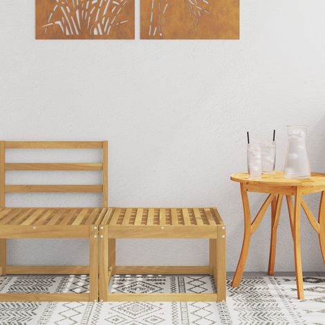 Maison Exclusive - Outdoor Hocker Massivholz Akazie Weiß 59 x 59 (1/4)
