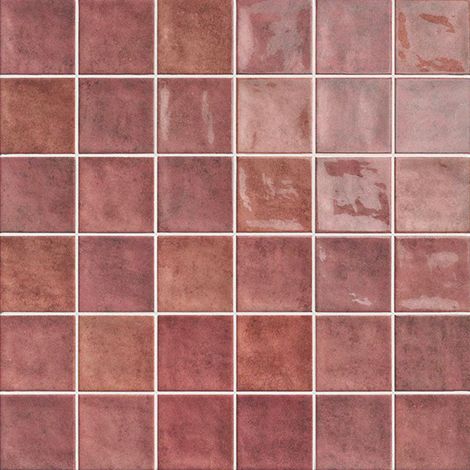 Mainzu Ceramica – Carrelage mural effet zellige chaouen carmine 10x10 cm – Grès pâte rouge pour salle de bain et cuisine – Résistant à l'humidité (1/3)