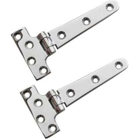 2pièces Charnières De Porte Marines Acier Inoxydable Forme De t Lot pour Meubles De Bateau Et Yacht(100 x 54mm)