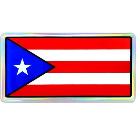 3D Sticker Bandiera Puerto Rico