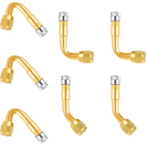 Set mit 7 universellen Reifenventilverlängerungen 45/90/135, Messing-Schrader-Ventilverlängerung für Auto und Motorrad. (1/5)