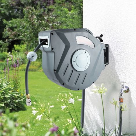 Youyijia 20m Air Hose Reel 3/8 Inch 65ft Automatic Air Line Compressor Retractable Wall Mount Tube Round Retractable Rewind Tool for Compressed Air Hose (1/5)