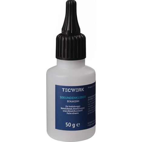 Pegamento  instantáneo  resistente  a  impactos  50g  negro  botella  TECWERK (1/2)