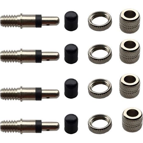 Juego de repuestos para válvulas de bicicleta, 4 piezas: adaptador de válvula, tuerca de válvula, tapas de válvula, bicicleta urbana (1/5)