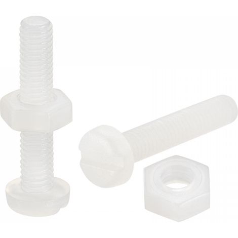 20 Paires Nylon Vis Écrou Assortiment pour Machines Blanc (1/4)