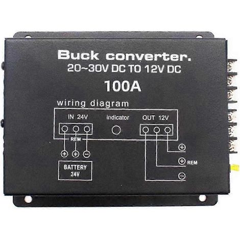Convertisseur de puissance pour voiture 100 A CC 24 V vers 12 V avec contrôle de température, compatible avec les clubs de golf (1/5)