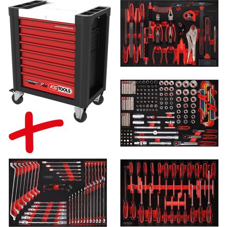 KS TOOLS Performanceplus Werkstattwagen-Satz P10 con 241 herramientas para 4 cajones - 810.4241 (1/4)