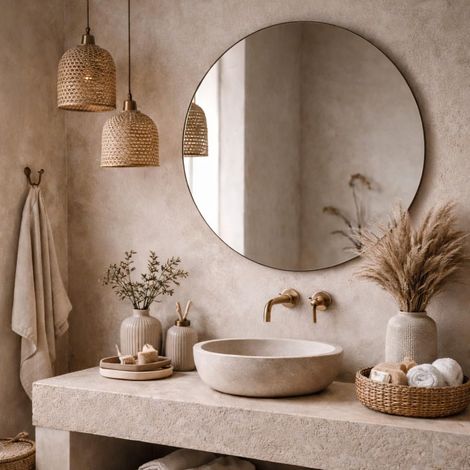 Miroir de salle de bain, différentes formes et mesures disponibles. Option avec et sans LED. Styles adaptés à la salle de bain ou à n'importe quel séjour de la maison. 70 Miroir rond (1/5)