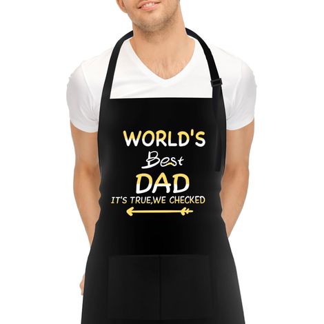 Tablier de Barbecue Homme, Chef Tabliers Noir Imperméable avec 2 Poches (1/5)