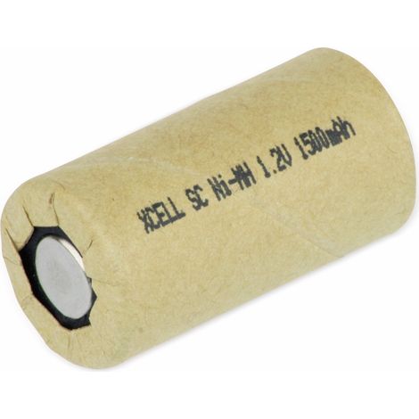 Batterie rechargeable XCELL NiMH Sub-C 1,2 V/1500 mAh, enveloppe en carton 41,5x22,2 mm