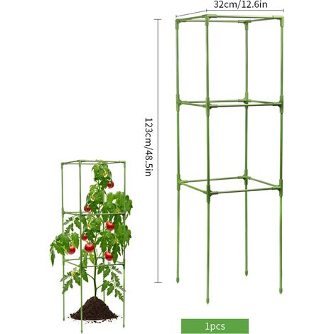 Support carré en fibre de verre (32 x 123) pour plantes grimpantes, concombres, tomates, etc. - Accessoire de jardinage (1/4)