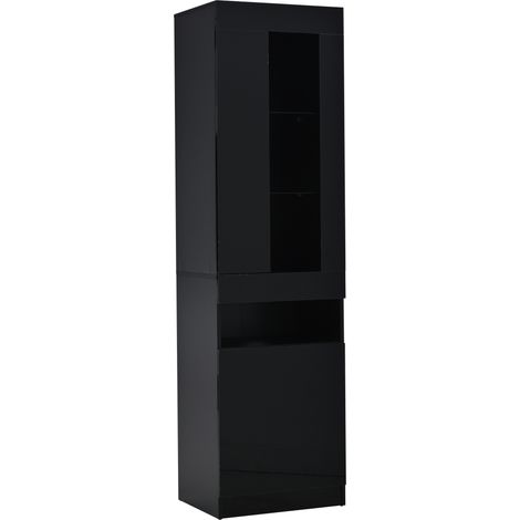 Vitrina alta negra con LED USB 50 x 40 x 180 cm HOMVRA (1/5)