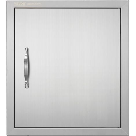 Porte d'Accès pour Barbecue, Porte de Cuisine Extérieure 457x508x45 mm, Porte Encastrée en INOX, avec Poignée et Crochet, pour Îlot de Barbecue, Station de Grillades, Placard Extérieure (1/5)