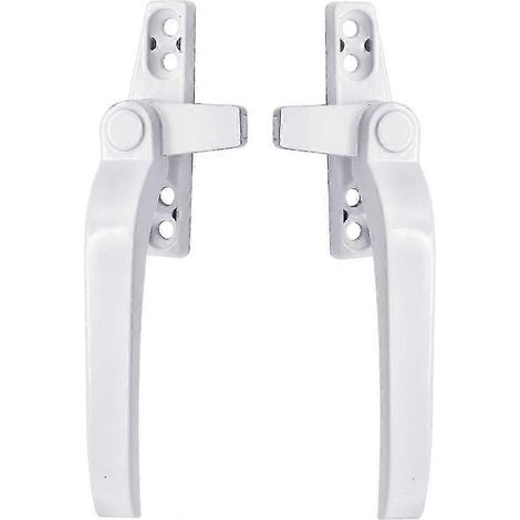 Fenstergriffe - Paar universelle weiße Aluminium-Fenstergriffe als Ersatz, rechts/links öffnend, mit Schloss, für PVC- und Doppelglasfenster (weiß)
