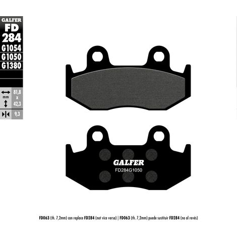 PASTILLAS DE FRENO GALFER KH323 SEMIMETÁLICAS (GROSOR 9,2 MM) PARA SCOOTER