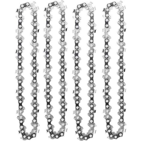 4 Pièces Chaînes De Tronçonneuse 4 Pouces 1/4 Pouces Compatibles Mini Tronçonneuses électriques Sans Fil 4 Pouces 28 maillons d'entraînement 10cm