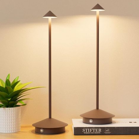 Set di 2 lampade da tavolo/scrivania - Lampada LED senza fili marrone (1/5)