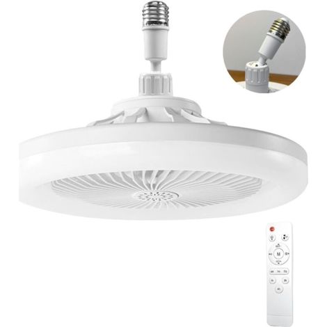 Ulisem Deckenventilator mit Licht, Deckenventilator mit Fernbedienung, leiser Deckenventilator (Weiß) (1/4)