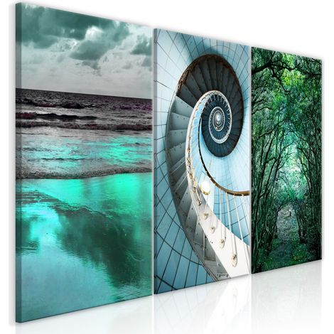 Quadro - Faces of Nature (3 Parts) - 120x60 (1/4)