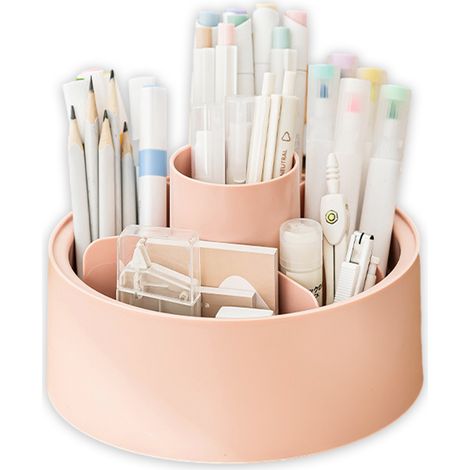 Organisateur de maquillage rotatif à 360°, organisateur de cosmétiques pour salle de bain, organiseur de crayons, cosmétiques pour coiffeuse, chambre, salle de bain.//