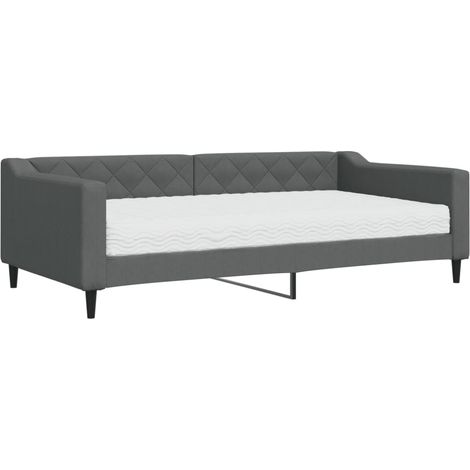 Maison Exclusive - Divano Letto con Materasso Grigio Scuro 100x200 cm in Tessuto (1/5)