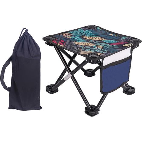 Chaises de camping, tabouret de camping pliant, siège portable, petit tabouret de voyage pour le camping, la pêche, la randonnée et le jardinage 33×33×32cm (1/5)