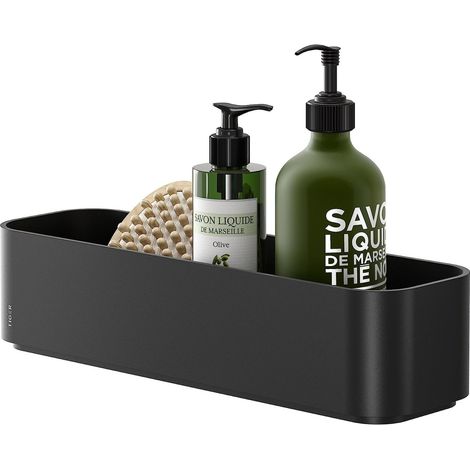 Étagère Murale pour Douche Noir 35 cm (1/5)