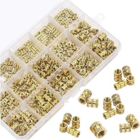 Insert Fileté Filetage Femelle M2 M3 M4 M5 Douilles Filetées en Laiton pour impression 3d 330Pcs