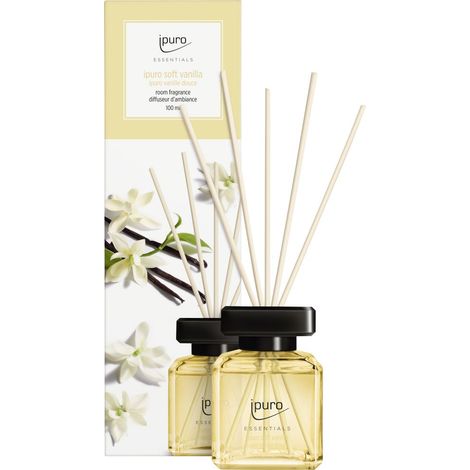 ipuro ESSENTIALS Raumduft soft vanilla 100 ml Lufterfrischer Duftstäbchen Duft (1/2)