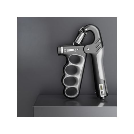 Appareil de musculation des mains avec comptage électronique, résistance réglable de 5 à 100 kg.