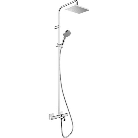 hansgrohe Colonne de douche à économie d'eau Vernis Shape (EcoSmart), avec mitigeur thermostatique de bain, douche de tête 230 x 170 mm avec 1 jet, chromé, 26098000 (1/5)