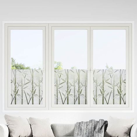 Fensterfolien 2 Stk. Matt Bambus-Muster PVC