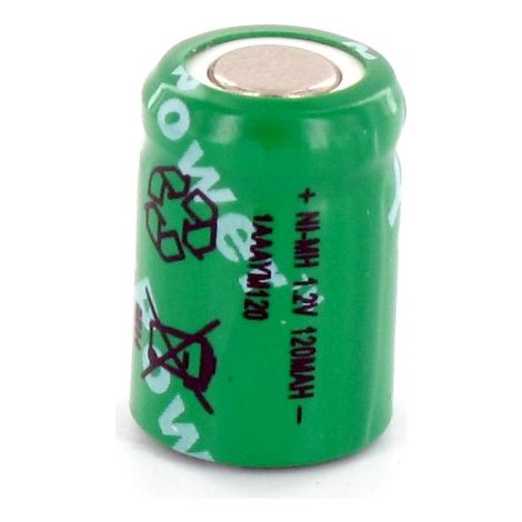 Elément Ni-Mh 1,2V 120mAh Yuasa + cosses a souder opposées (1AAAYM120)