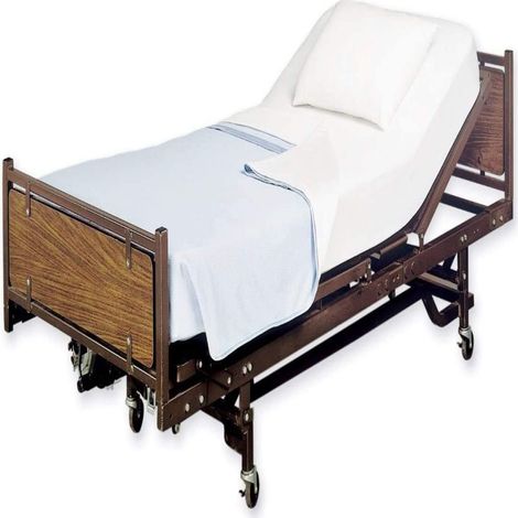 2 Draps-housse, Maille jersey souple, Coton peigné, Anti-plis, Pour lit médicalisé (1/5)
