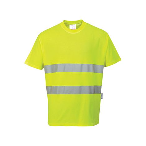 T-shirt in cotone Portwest Comfort ad alta visibilità Giallo fluorescente XS