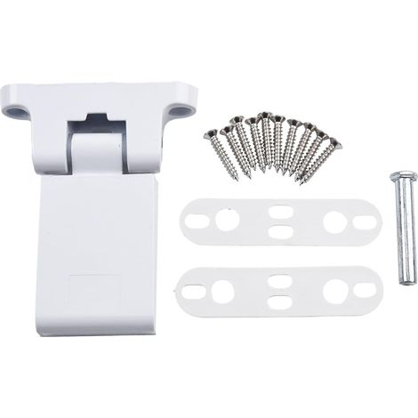 Cerniera per porta in lega di alluminio bianco per porte in plastica e acciaio, apertura a sinistra o a destra, cuscinetto per impieghi gravosi, elevata sicurezza, con accessori per (1/5)