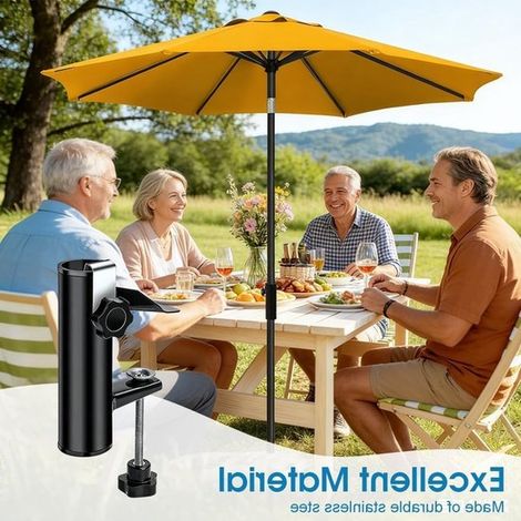 Metallener Schirmständer für Balkon und Terrasse – Verstellbarer Clip für Geländer und Tische, ideal für den Außenbereich (1/5)