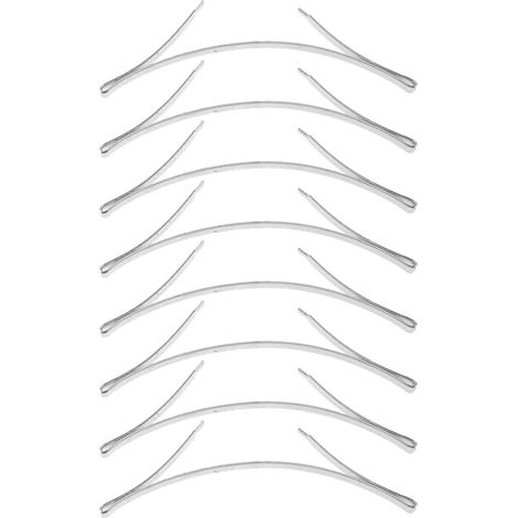 lot de 8 guide de sol pour porte coulissante, acier, argenté (1/5)