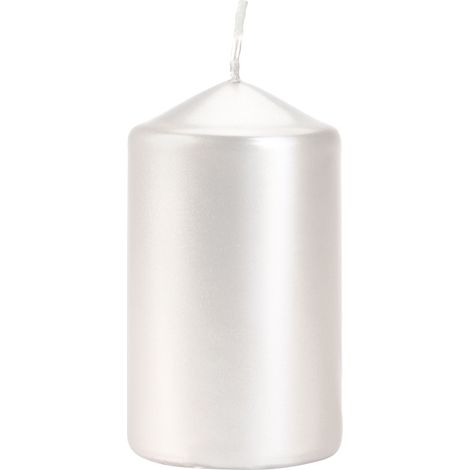 Bougie cylindrique blanche nacrée Bispol Communion 6x10cm (1/3)