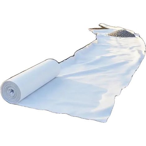 Géotextile, Matériau Non Tissé, Excellente Perméabilité à l'Eau, Blanc (1/2)